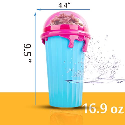 Slushie Maker Cup, Double Layer Squeeze Cup Slushy Maker, Slushy Maker Cup, Slushie Squeeze Cup, 300ml Slushie Maker Cup for Homemade Milkshake, DIY Smoothie Maker for Kids (BLUE)