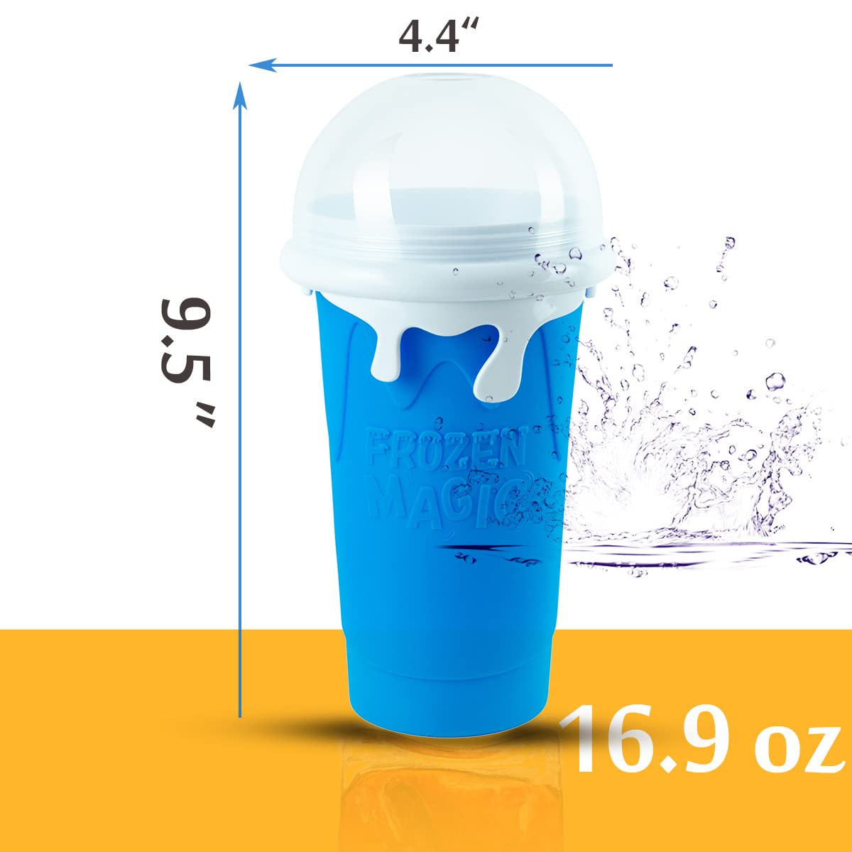 Slushie Maker Cup, Double Layer Squeeze Cup Slushy Maker, Slushy Maker Cup, Slushie Squeeze Cup, 300ml Slushie Maker Cup for Homemade Milkshake, DIY Smoothie Maker for Kids (BLUE)